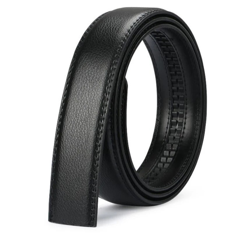 Luxury Men’s Automatic Buckle Belt Ratchet Strap Black Brown Leather Strap Jeans