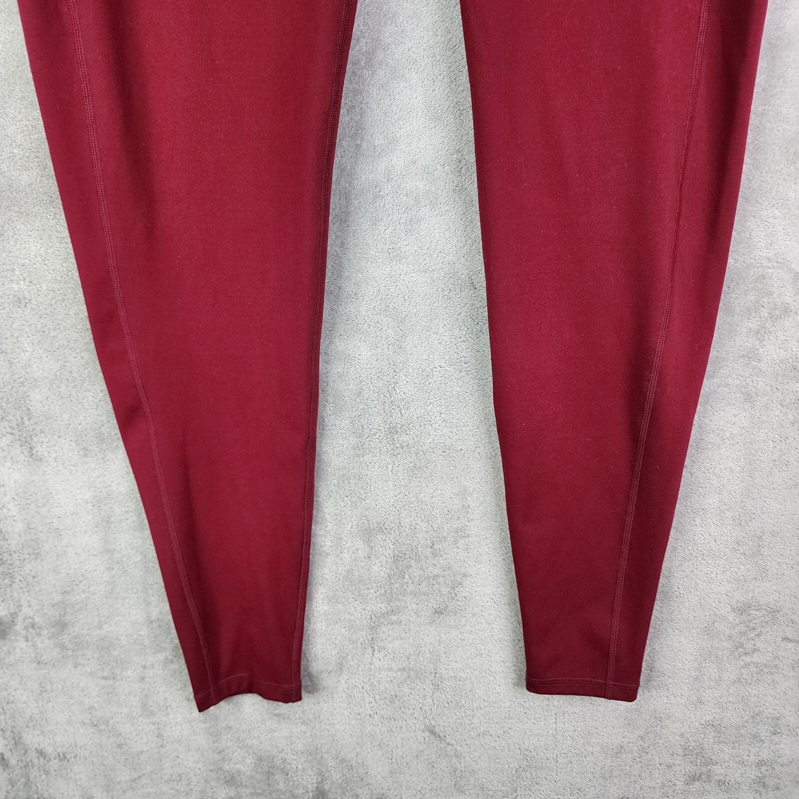 Womens Burgundy Leggings Pants w/ Pockets Stretch Polyester Spandex Blend 3XL