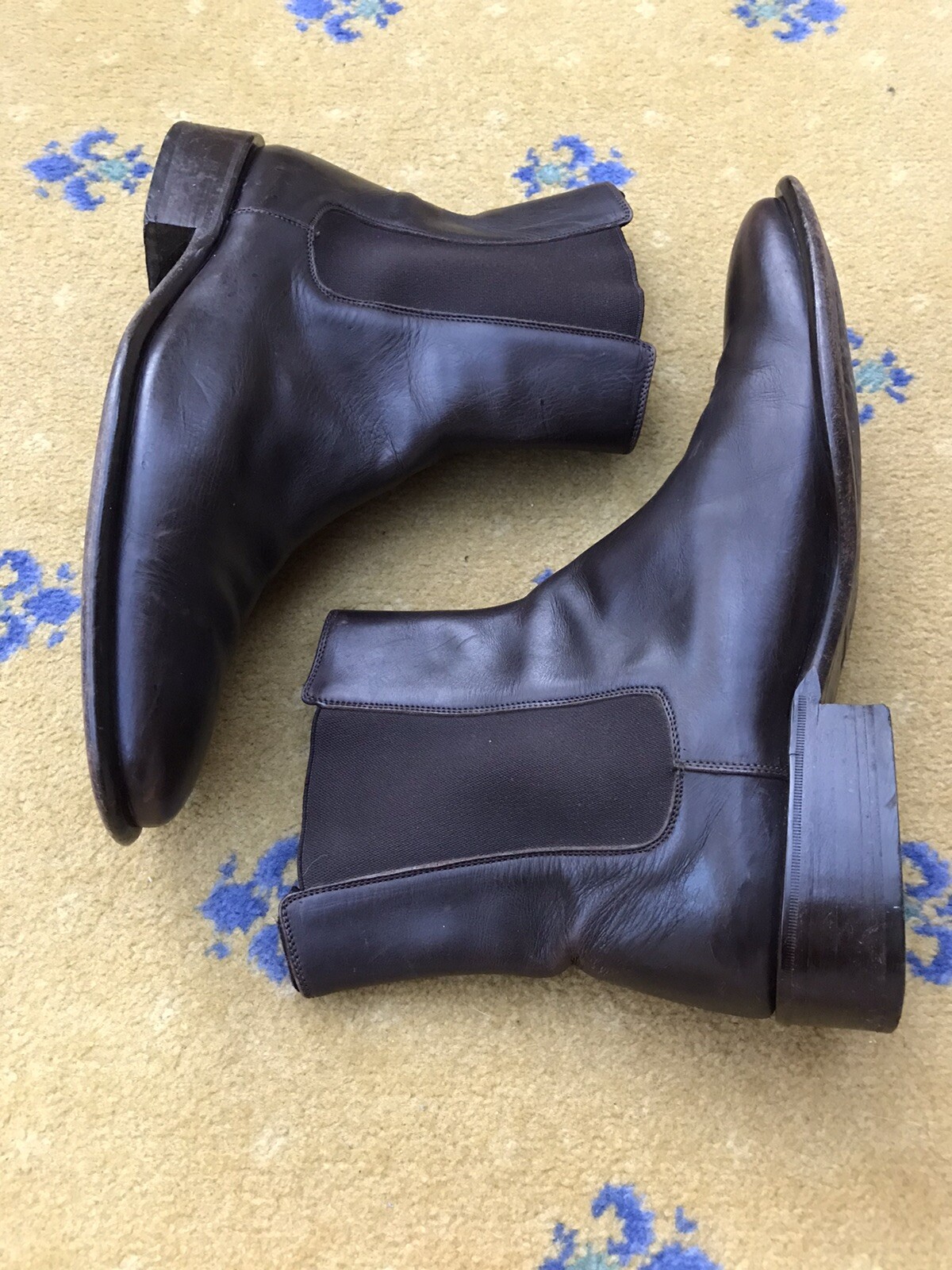 Gucci Chelsea Boot Leather Ankle Brown Leather Mens US 11 UK 10.5 EU 44.5