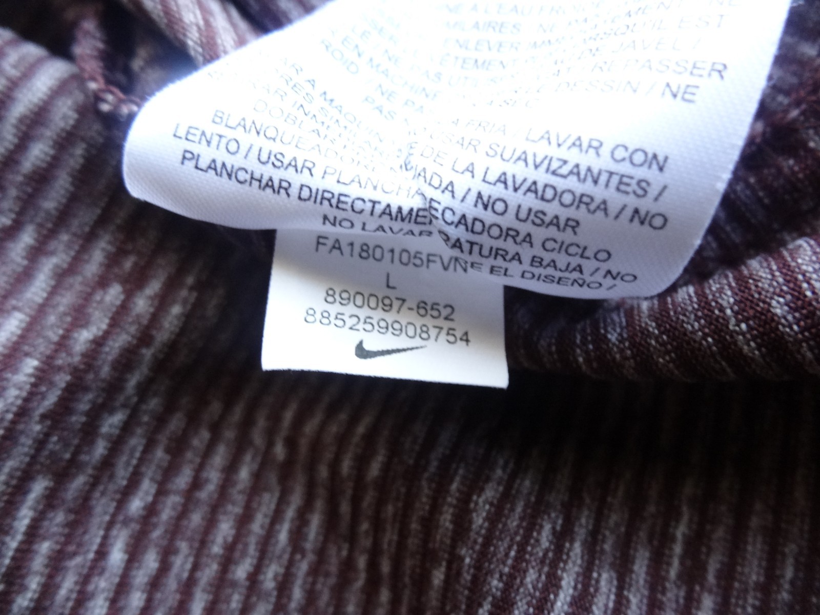 Nike Dri-Fit Mens Golf Polo Striped Shirt Size Large Maroon 890097-562 NWOT