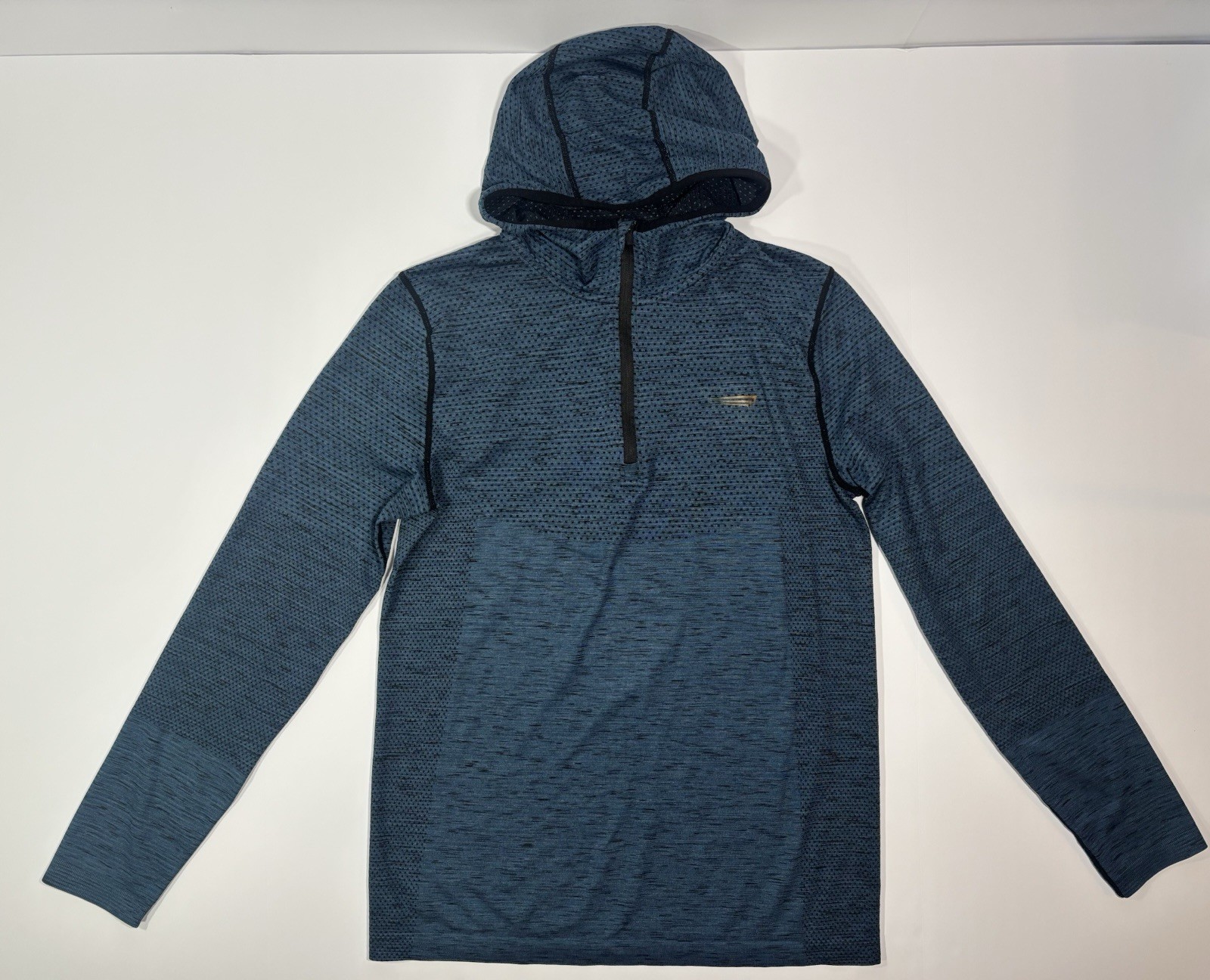 Copper Fit Men’s Activewear Blue Long Sleeve Stretch 1/4 Zip Pullover Shirt Med