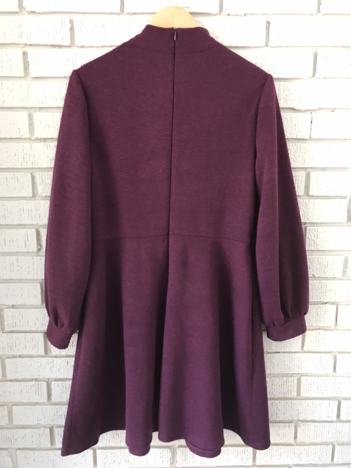 Gal Meets Glam Purple Knit Valentina Dress Puff Sleeve Sz 14 Preppy