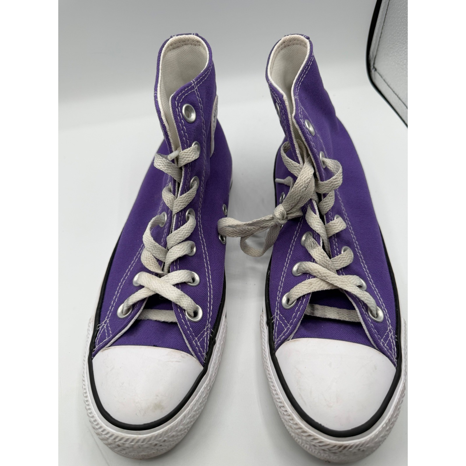 Converse Chuck Taylor All Star High Top Purple Canvas Sneakers 137833F w7.5