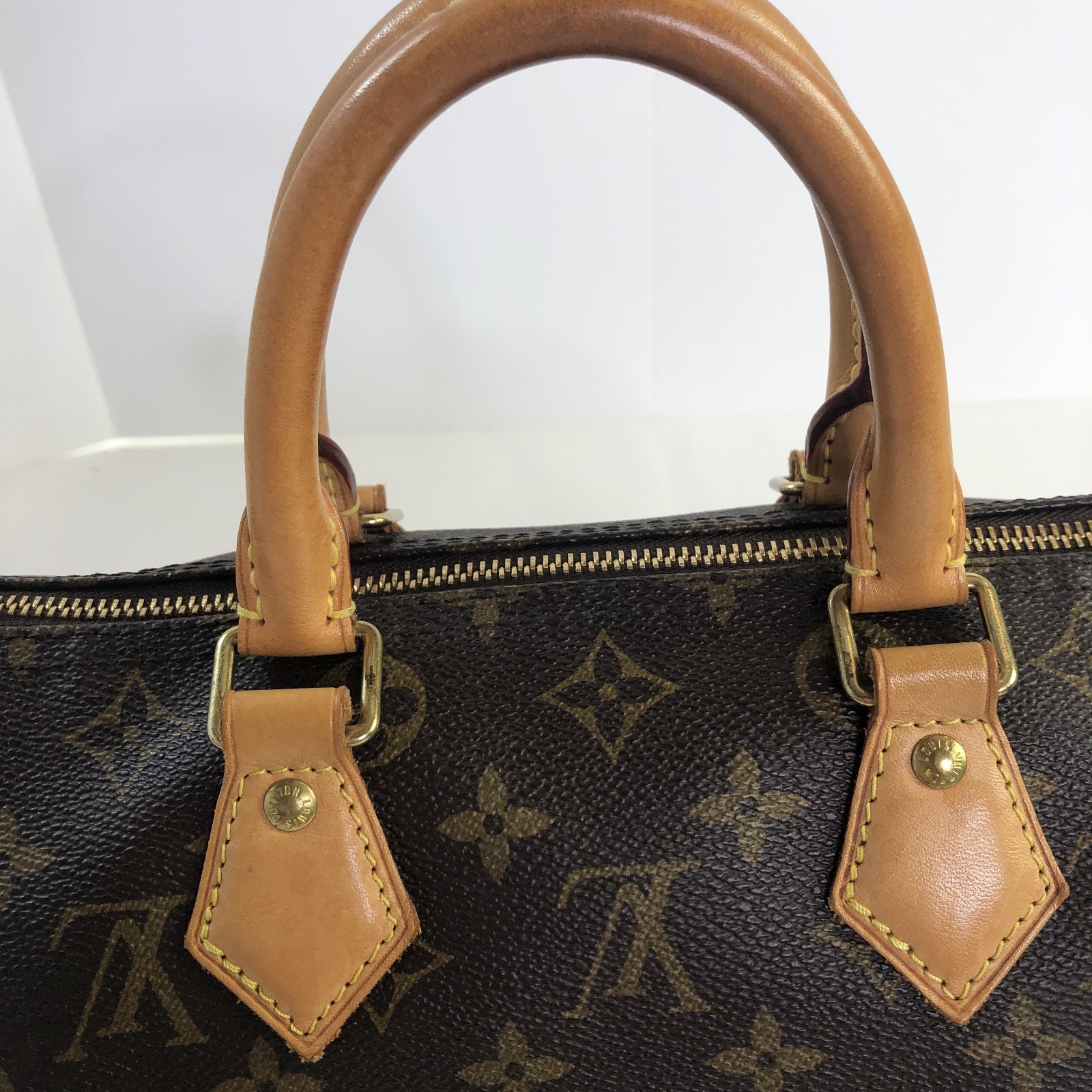 Louis Vuitton Monogram Speedy 25 Handbag Padlock/Keys Brown Made In US 2018