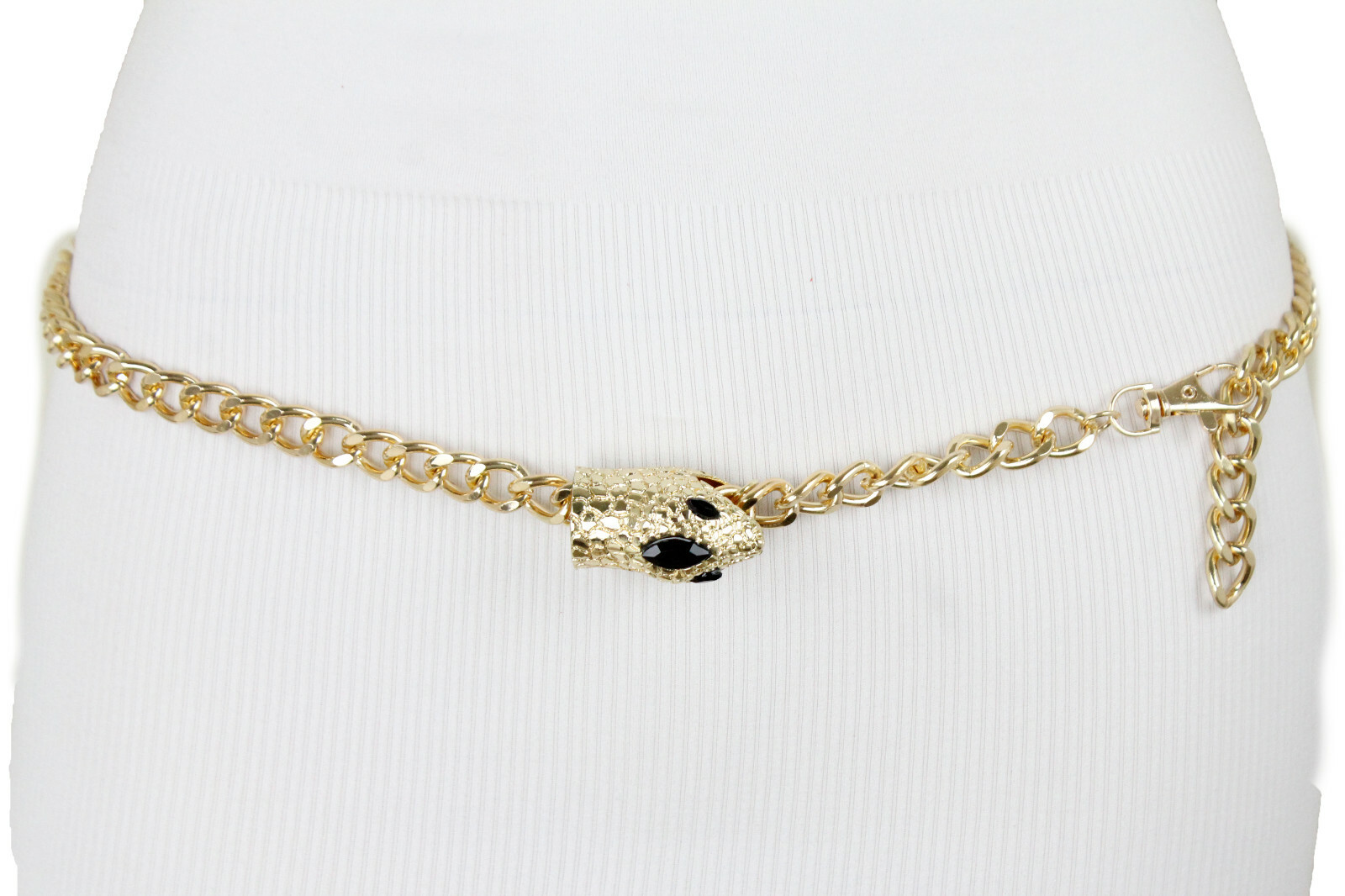 Women Sexy Fashion Belt Gold Color Metal Chain Snake Charm Hip Waist Size XS S M