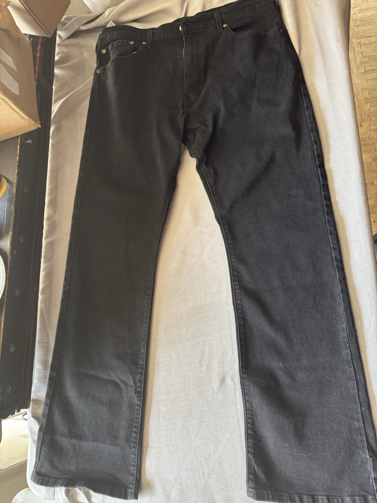 Levi’s Authentic Men’s Black Dark Wash Denim Bootcut Stretch Jeans Long W36 L32