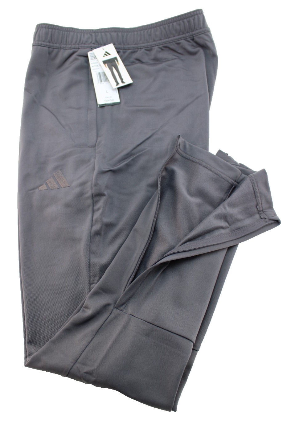 NWT ADIDAS Tricot Men’s XXL Gray / Gray Embroidered Logo 12″ Leg Zip Track Pant