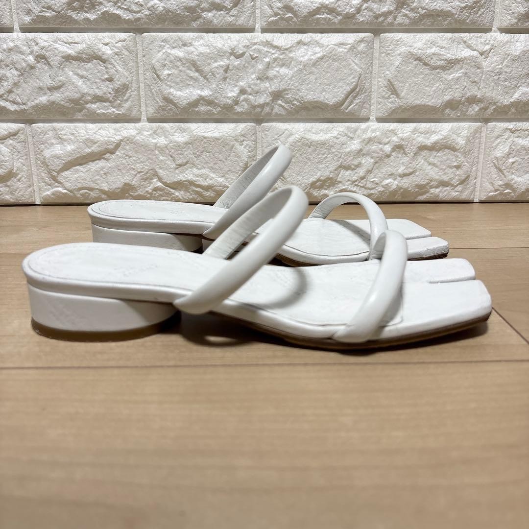 Maison Margiela Tabi Leather Flat Sandals 22.5Cm Women Sandal Shoes Original Col