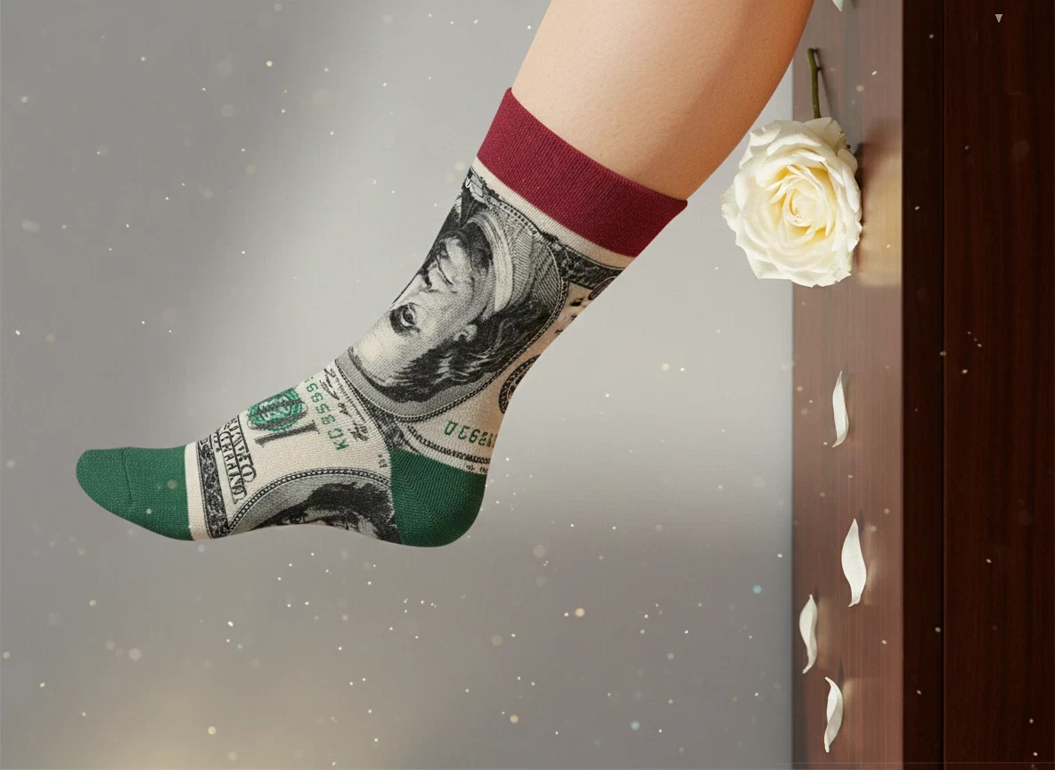 FINEFIT FUN SOCKS California flag $100 Unisex Socks, One Size 1 Pair (Black)