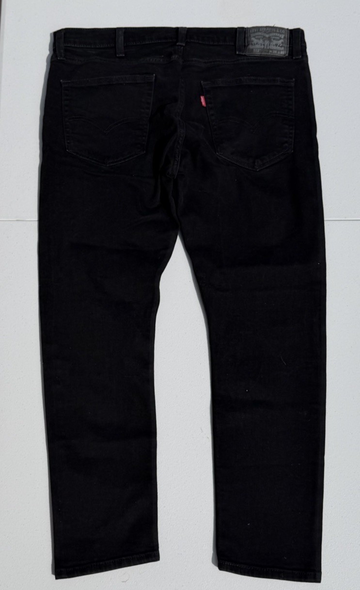 Levi’s Men’s Black Dark Wash Slim Taper Low Rise Denim Jeans Button Fly