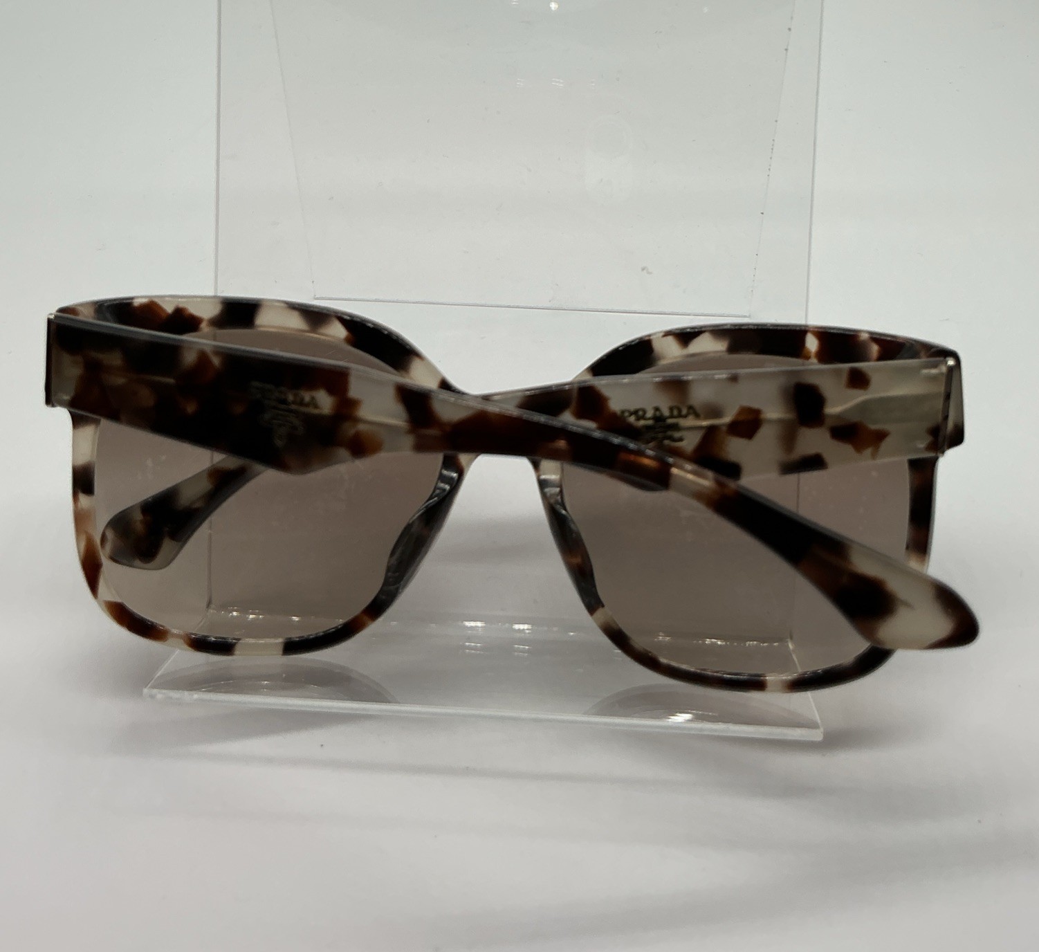 Prada SPR 10R‑F Marble Brown Tortoise Sunglasses 57‑19-140 with Case & Box