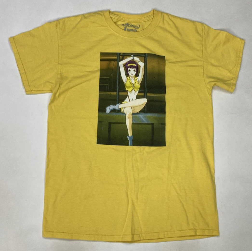 Cowboy Bebop Faye Valentine Anime TV Graphic T-shirt Men Medium Yellow
