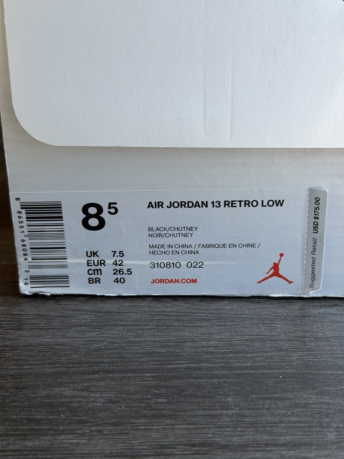 Nike Air Jordan 13 Retro Low Chutney Black Wheat Men’s Size 8.5
