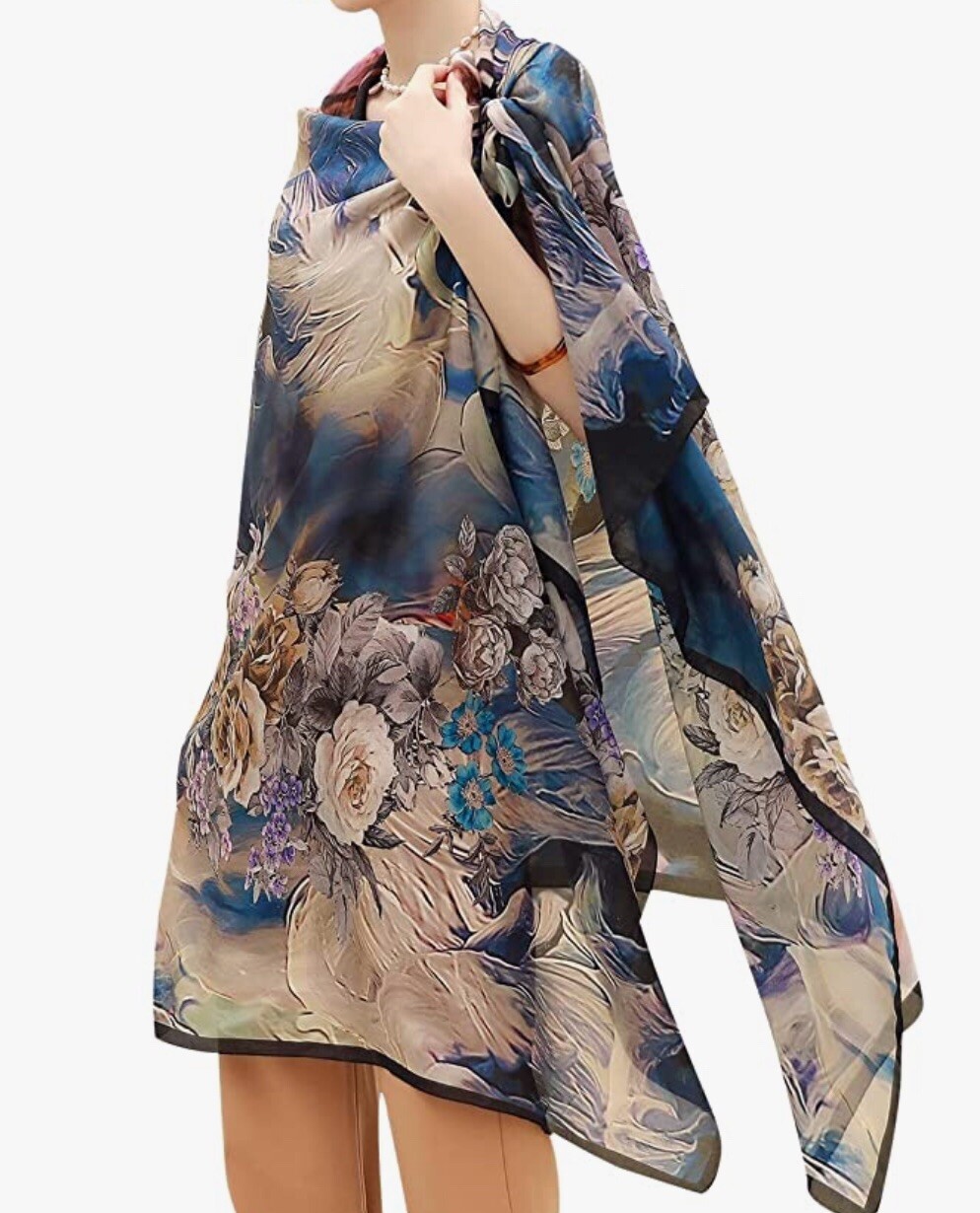 Luxurious Extra Large 100% Silk Scarf-98in x43in
