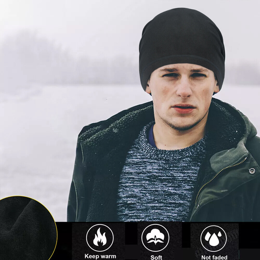 Thin Fleece Skull Cap Winter Skull Cap Beanie Hat Windproof Warm for Men Women