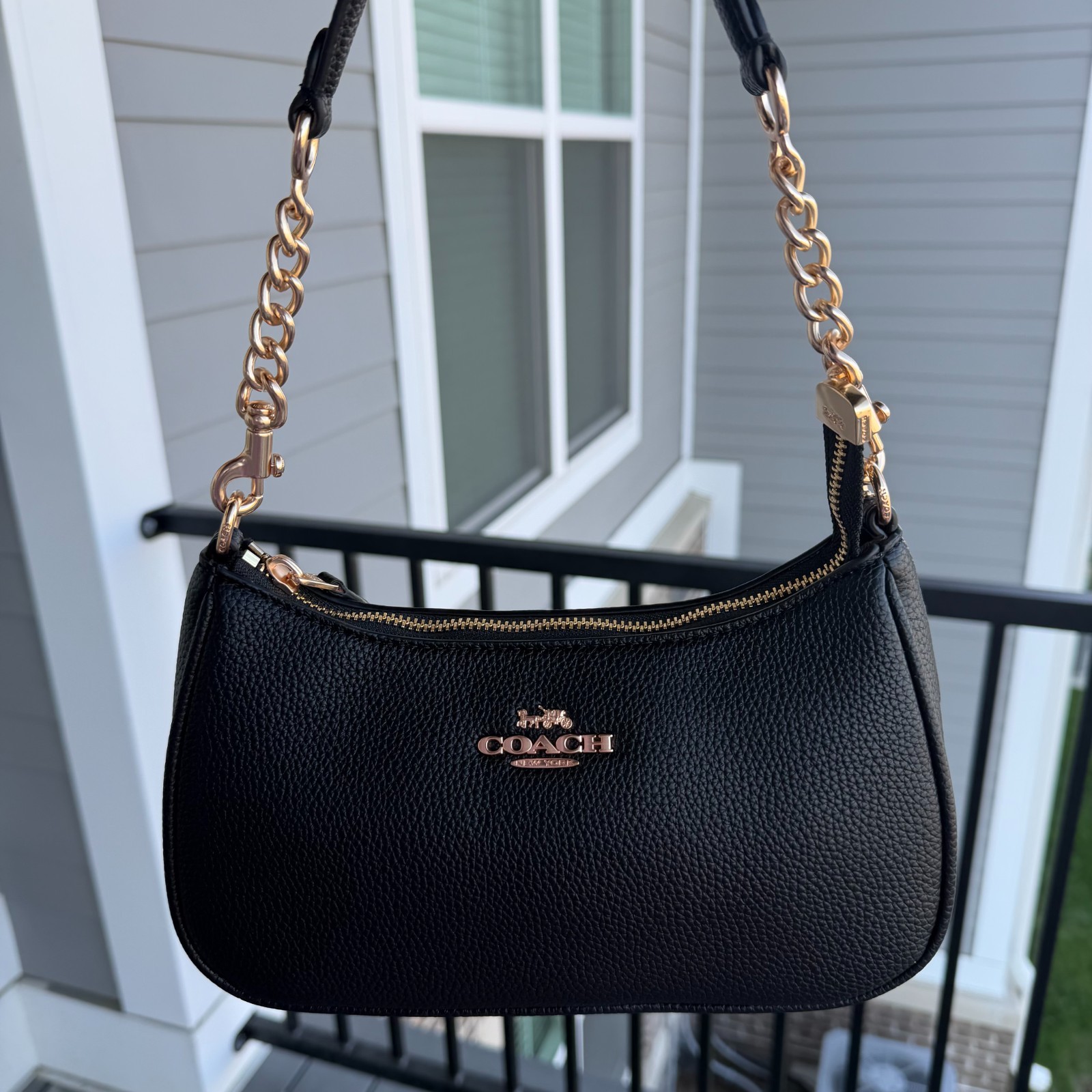 COACH Teri Shoulder Bag Canvas Black CA209 Brand New From Outlets