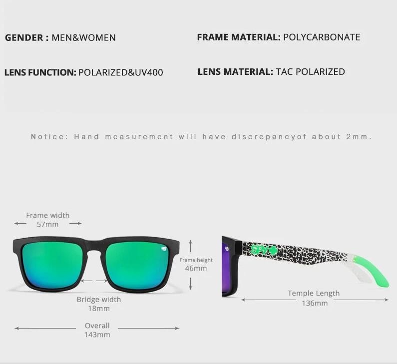 Spy polarized sunglasses classic unisex square – original box