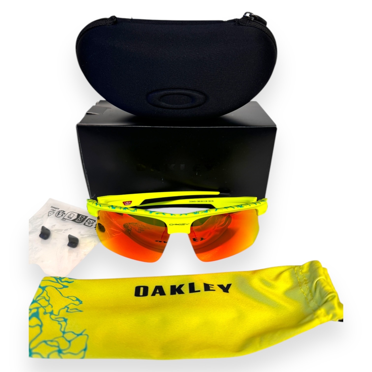 Oakley Bisphaera Sunglasses OO9400-1368 Matte Tennis Ball Yellow Prizm w/case