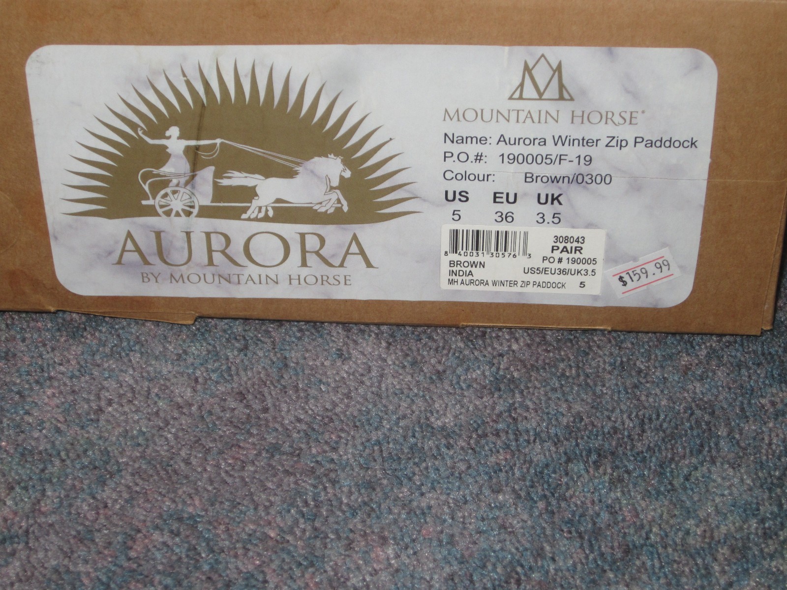 NIB Mountain Horse Aurora Zip Winter Paddock Boots – Womens 5, Brown