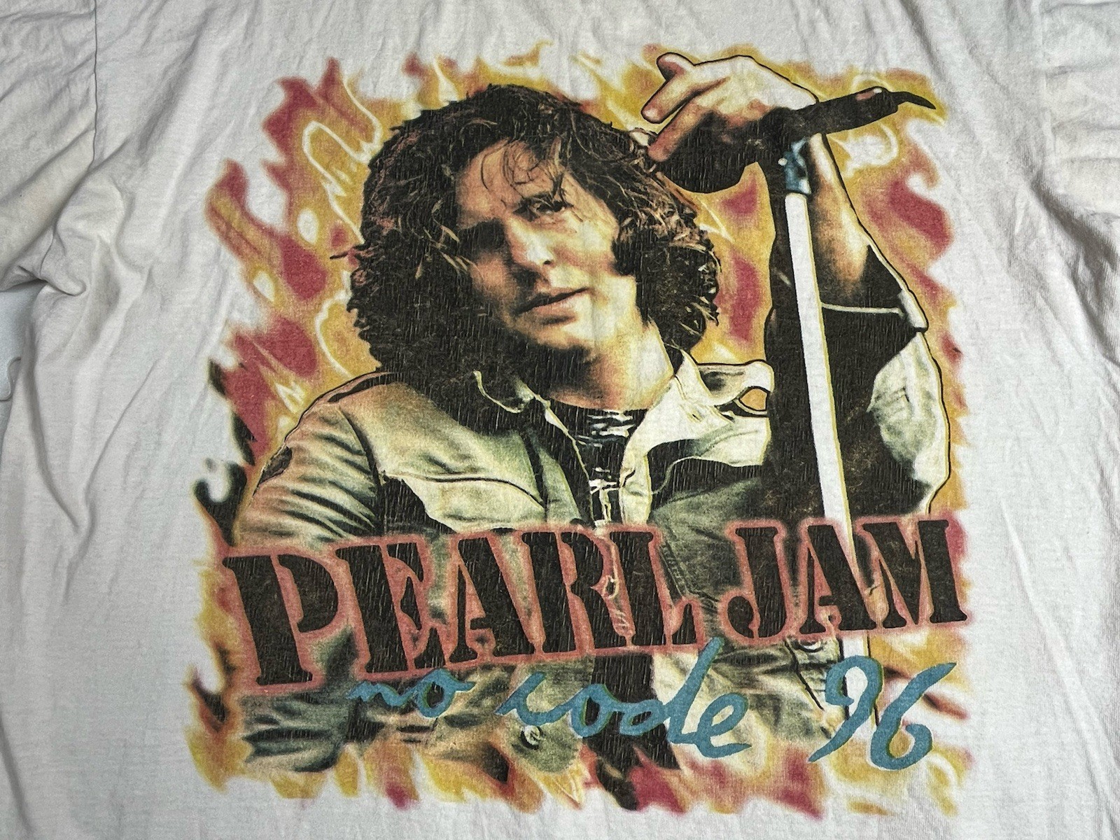 Vtg 1996 Pearl Jam No Code White Concert Tour Single Stitched Tee Shirt XL USA
