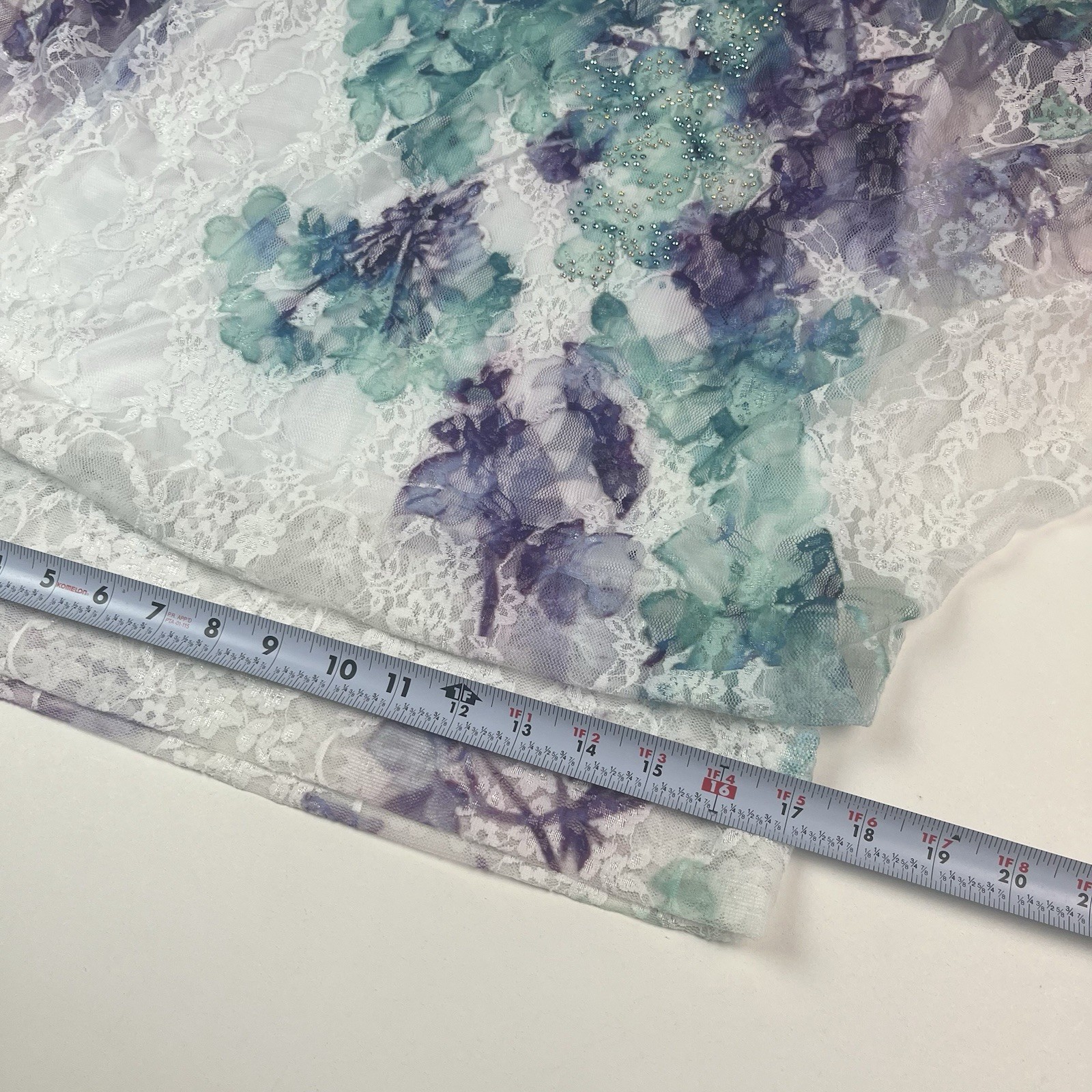 Roz & Ali Purple White Lace Batwing Top M Fairy Boho Indie Festival