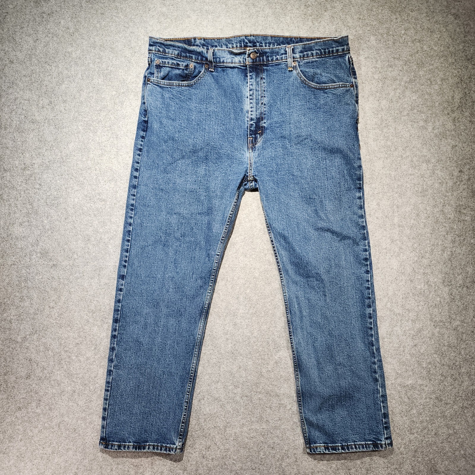 Levi’s Regular Fit Straight Leg Blue Medium Wash Stretch Denim Jeans Mid Rise