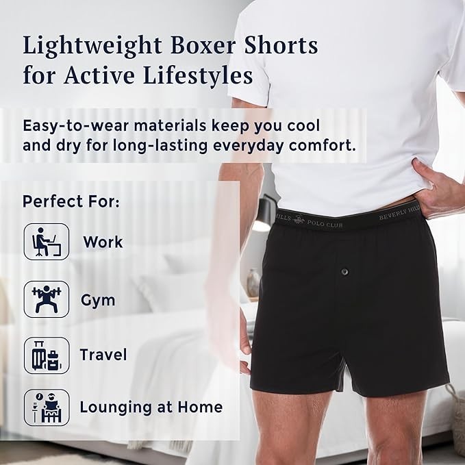 Classics Men’s TAGLESS Comfort Soft Knit Boxers Comfort Black 3 Pk Underwear