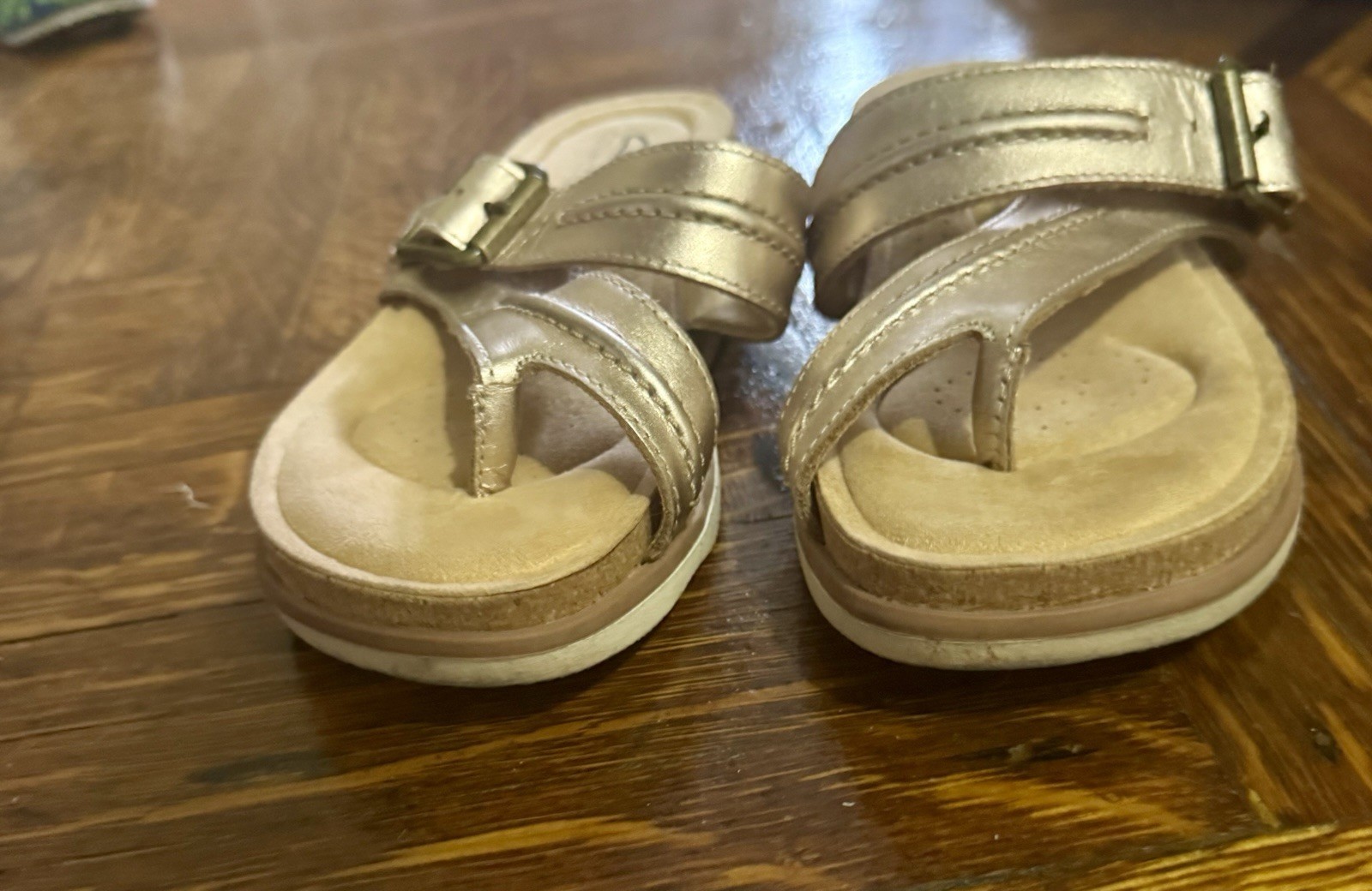 Clarks Brynn Madi Sandals Women’s 5M Rose Gold Leather Ultimate Comfort