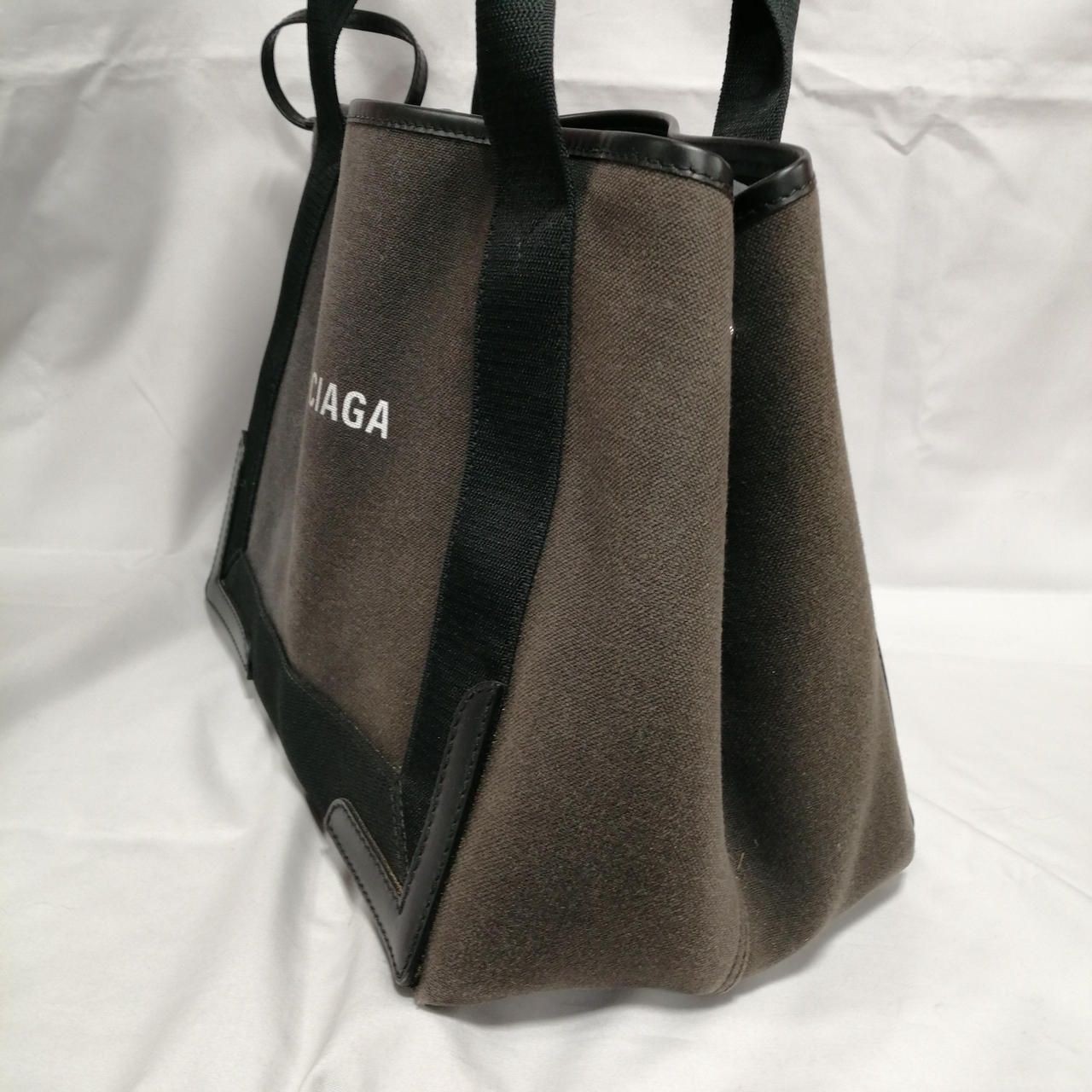 BALENCIAGA Canvas Leather Tote Bag Black 339933-1000 Used
