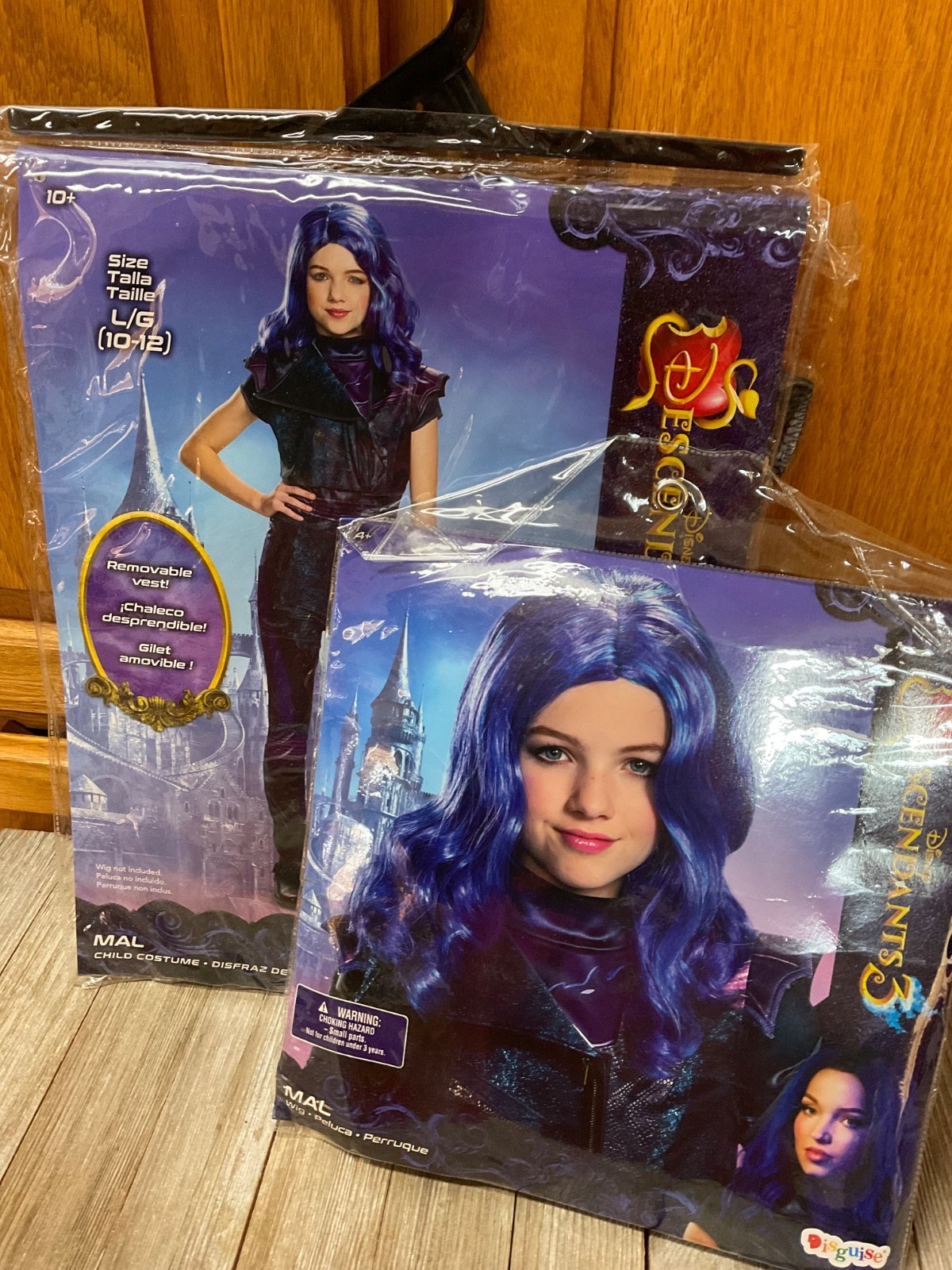 Disney Descendants 3 Mal Costume & Wig Set Child Size Large 10-12