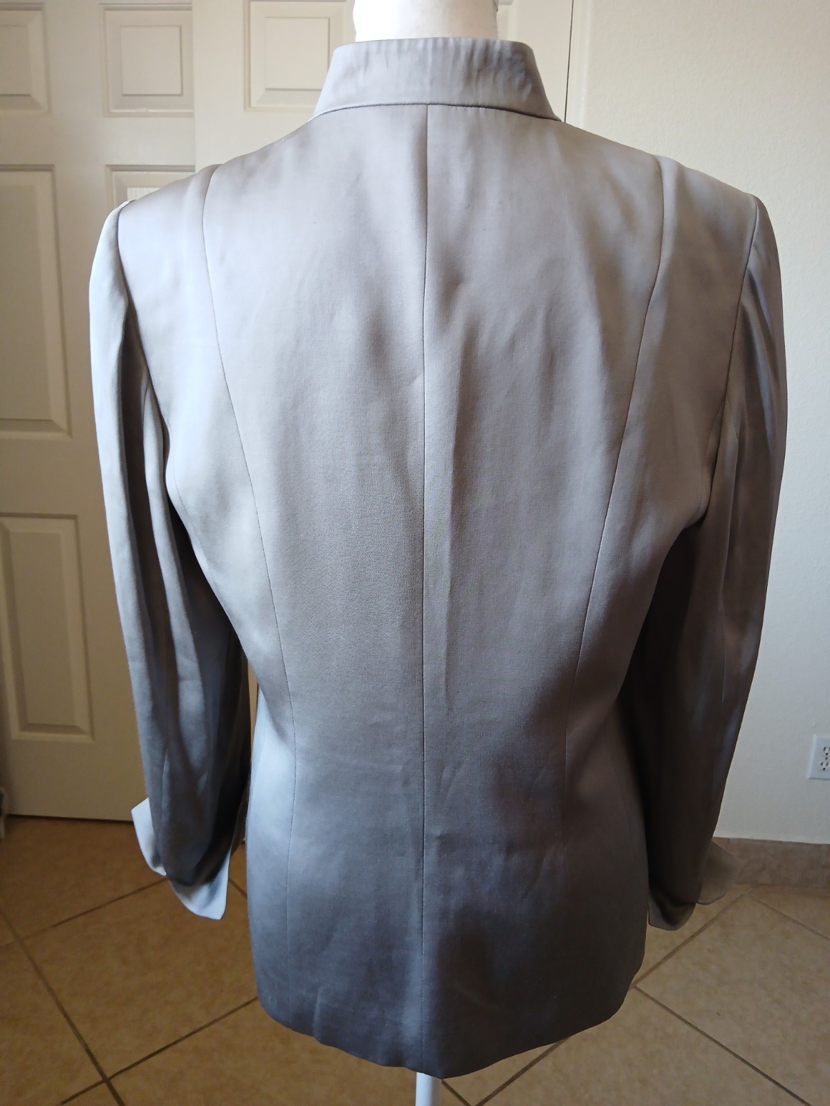 Talbots Women’s Blazer Silk Blend Grey Size 8 Office Career Professional