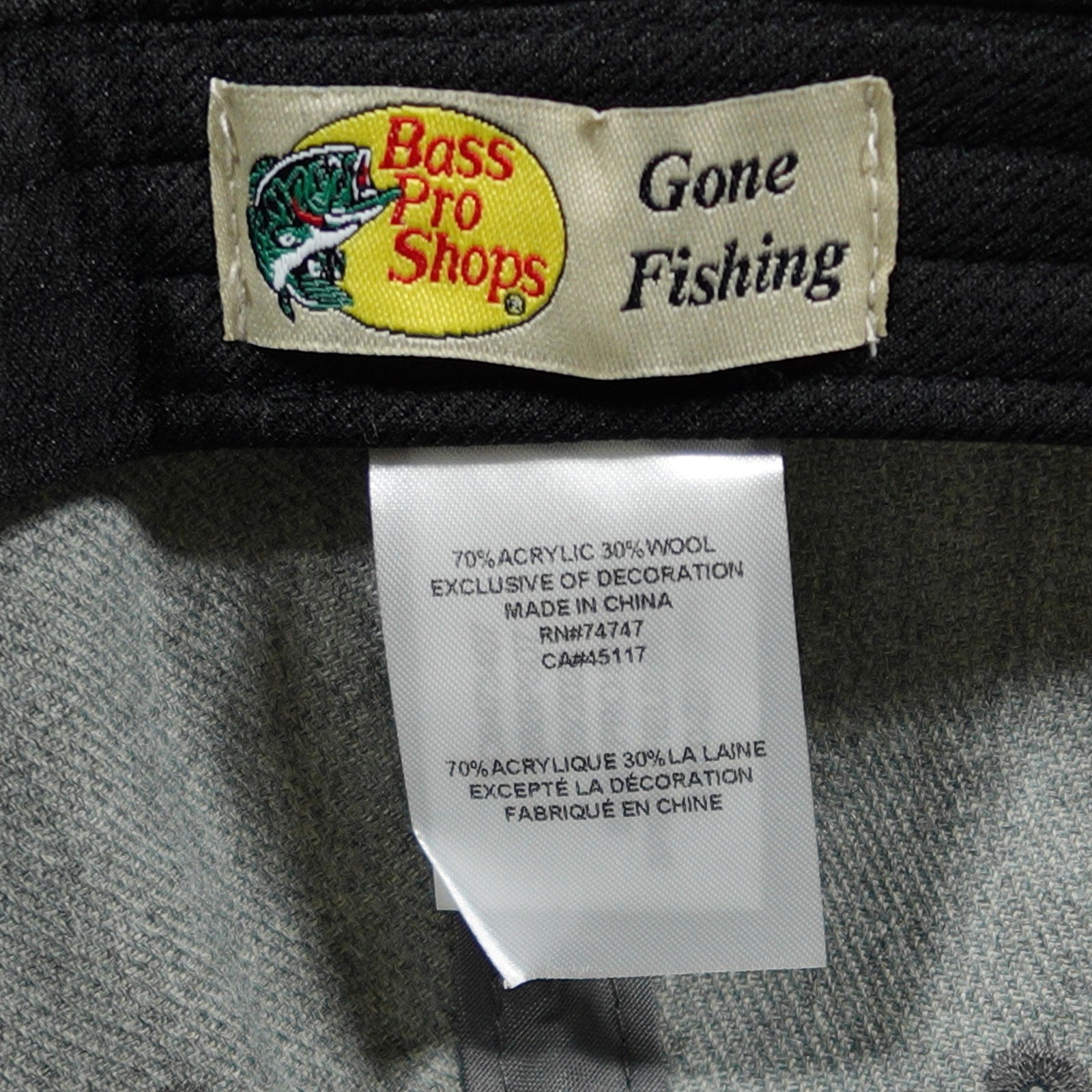 Bass Pro Shops Hat Cap Strap Back Mens One Size Gray Tweed Fish Outdoor Logo
