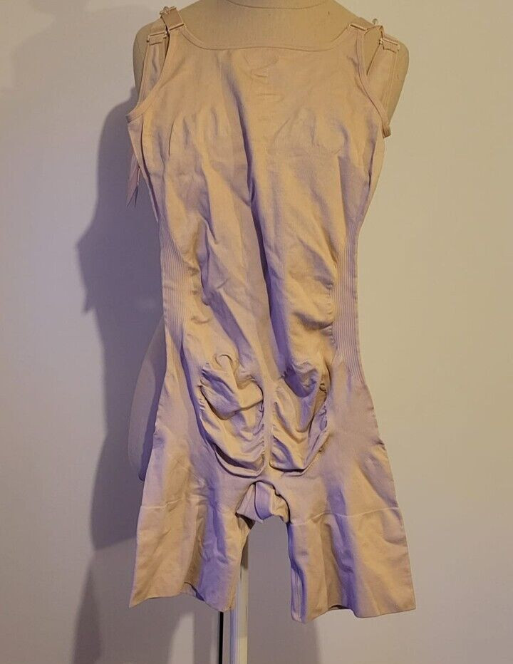 Braless Bodysuit MeMoi SlimMe Thigh Stomach Butt Shaping XL Beige New Tags
