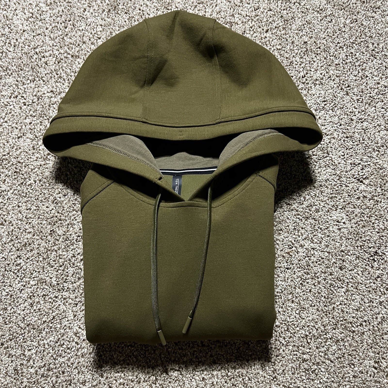 Huckberry Ten Thousand Hoodie Men’s M Dark Olive Midweight Tech 1/4 Zip Pullover