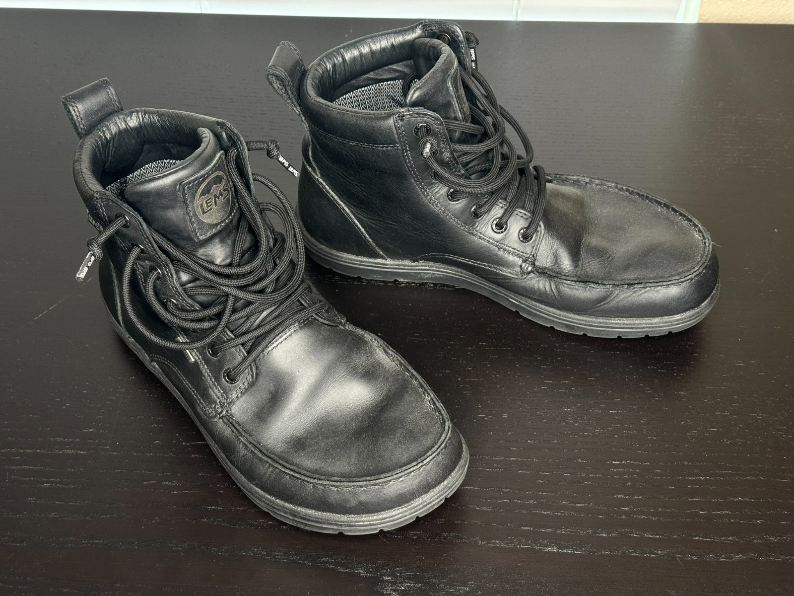 Lems Waterproof Boulder Boot – Men’s US 10.5 – Black Leather/Shadow – FREE SHIP
