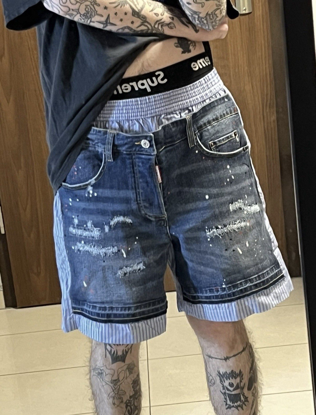 Rare Dsquared2 Reworked Denim Brief Shorts