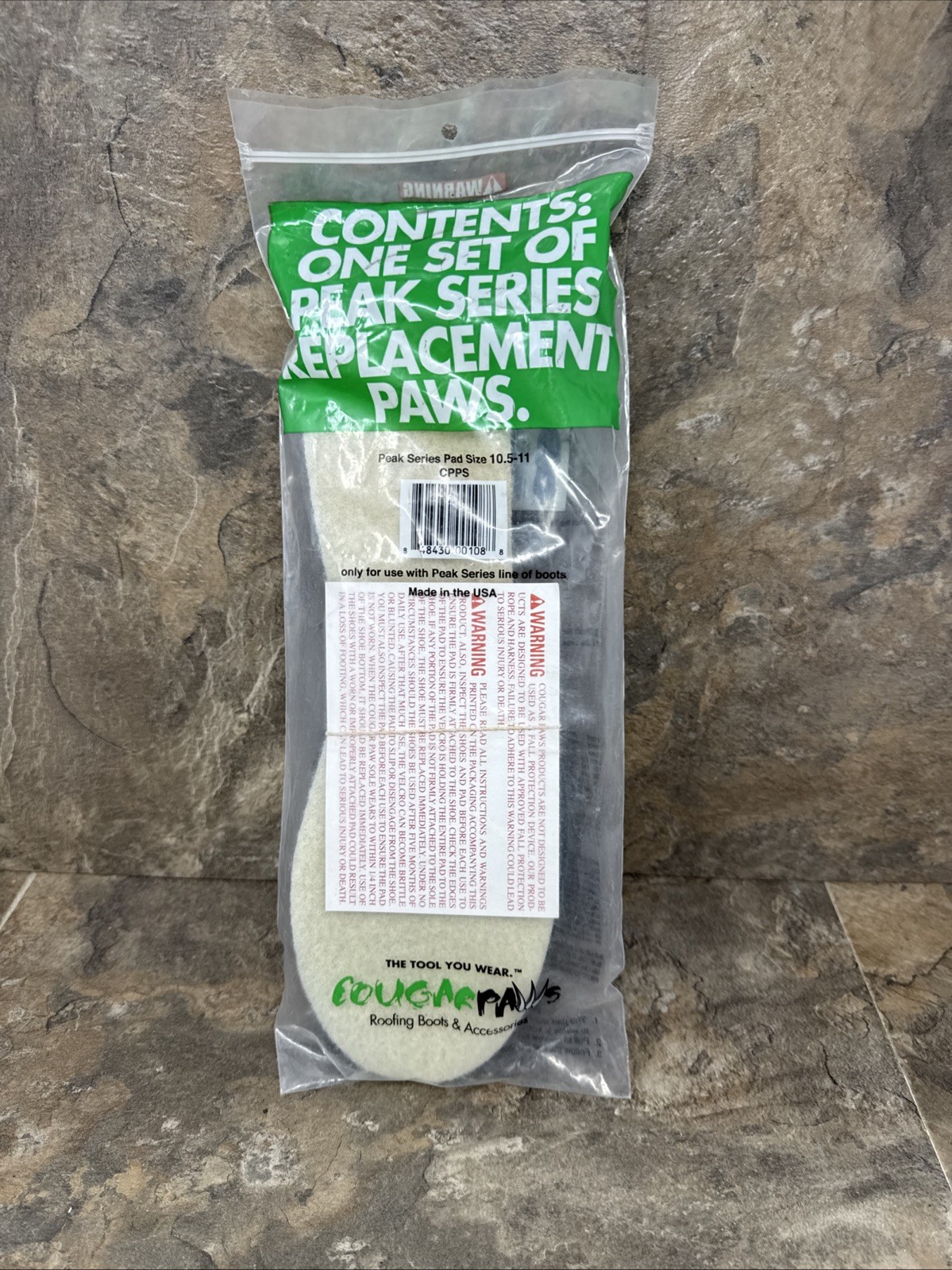 Cougar Paws Peak Series Replacement Pads Size 10.5–11 CPPS Roofing Boots Pad New