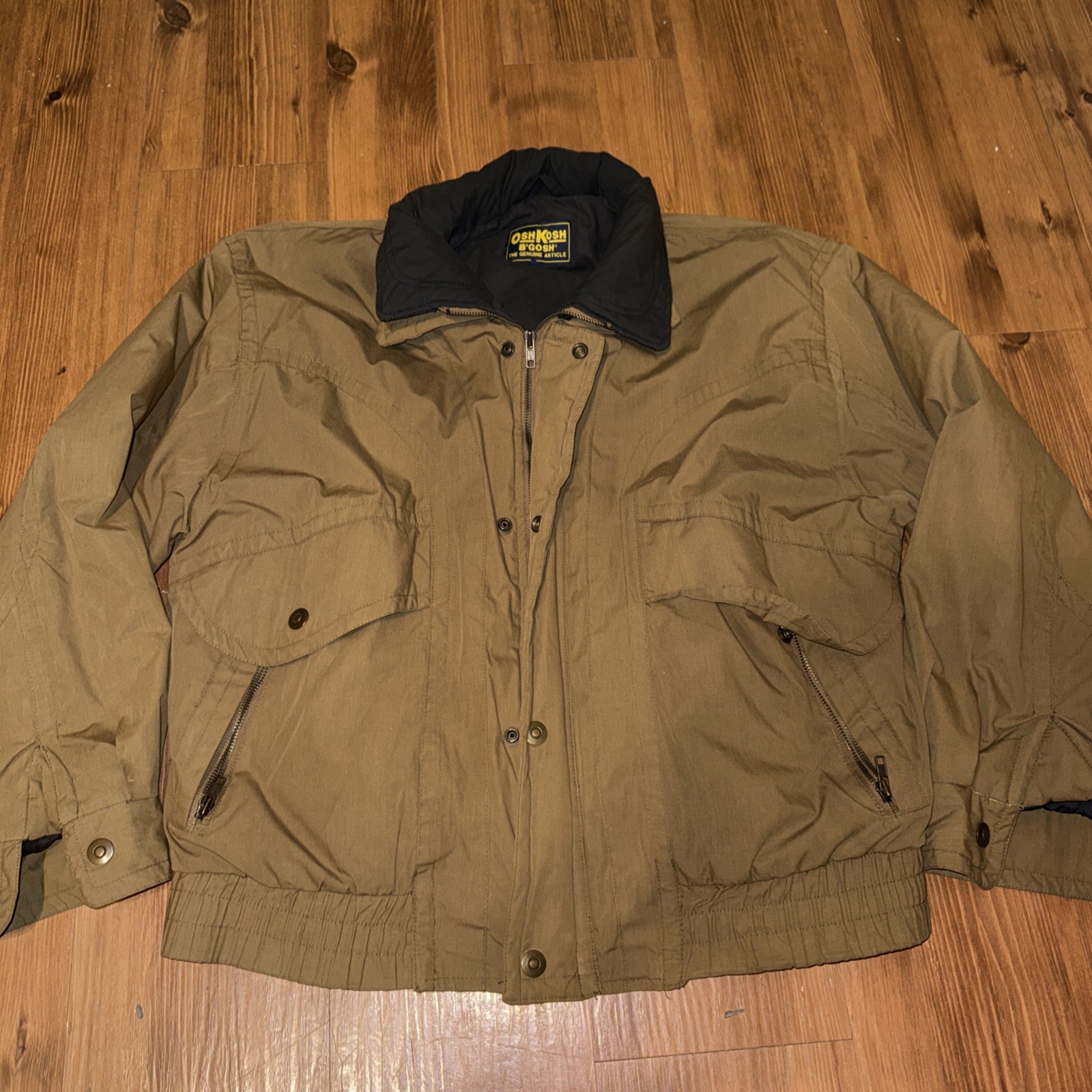 VINTAGE OshKosh B’Gosh Jacket Mens Medium Down Puffer Coat Hood Talon Zipper