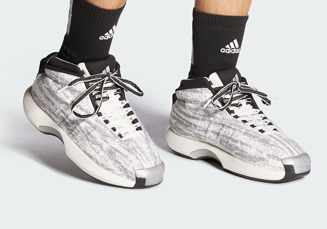 Adidas US 11.5 Men’s White Black Silver Snakeskin Rare Retro Crazy 1 GY2405 NIB
