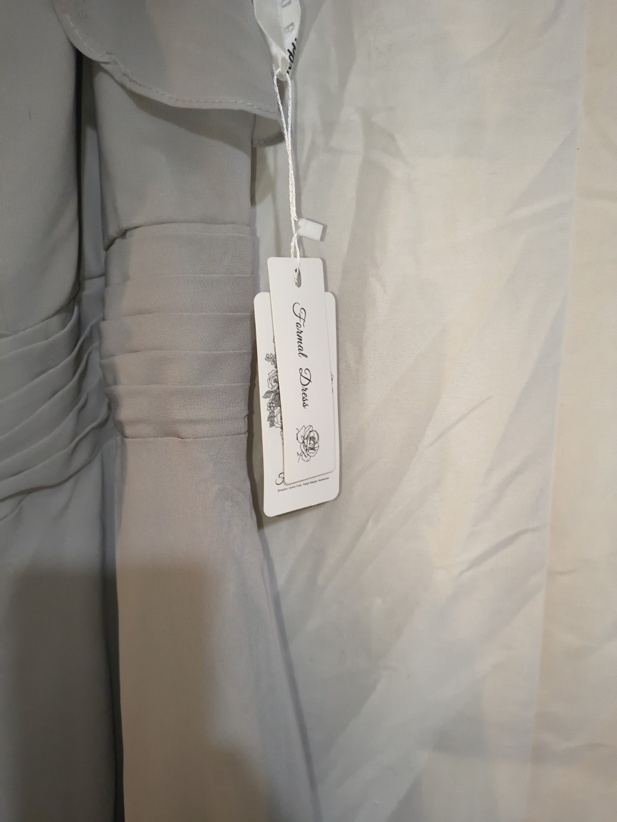 Gray Chiffon V-Neck Ruffle Lined Long Chiffon Jumpsuit Sleeveless Zip Formal 22W