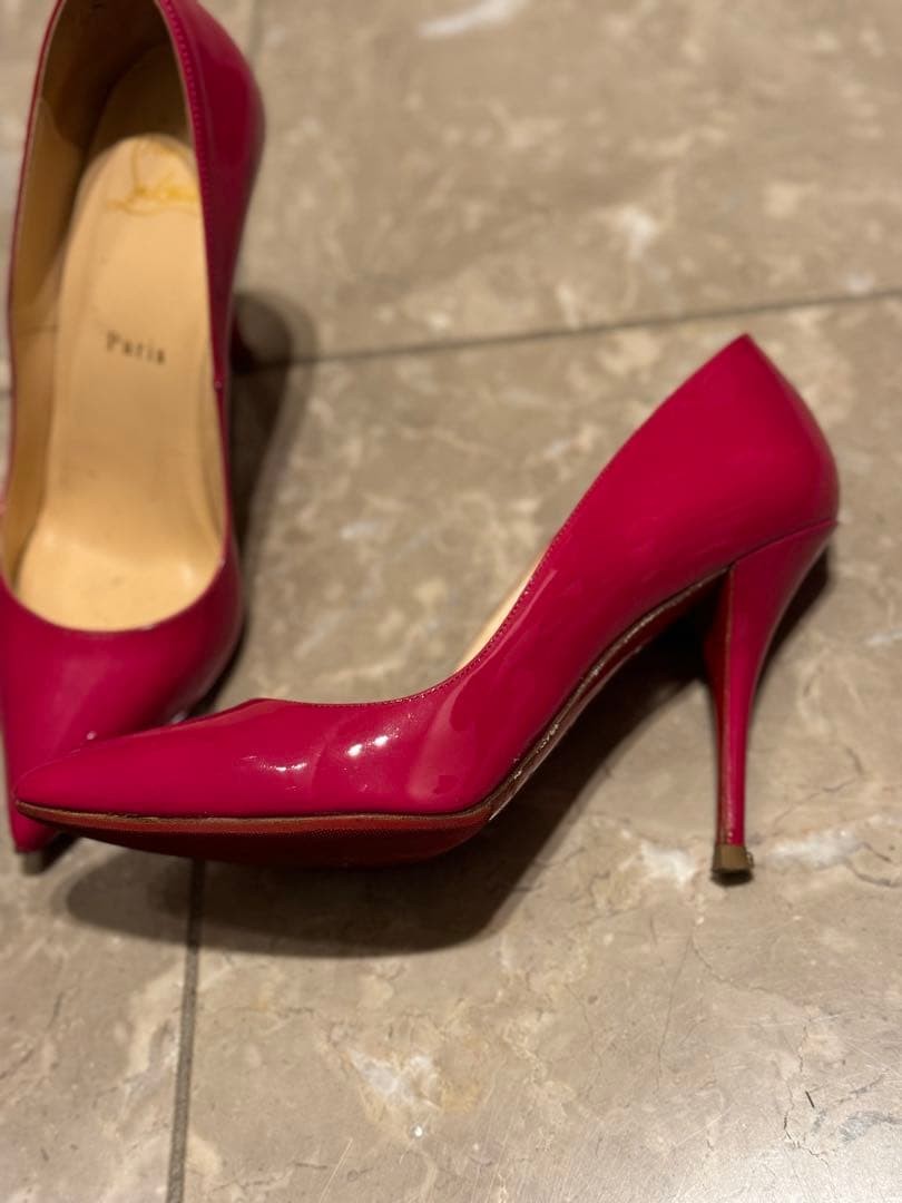 Christian Louboutin Pink Pointed Toe Heels Pumps 7.1-10cm Heel Height 063139d