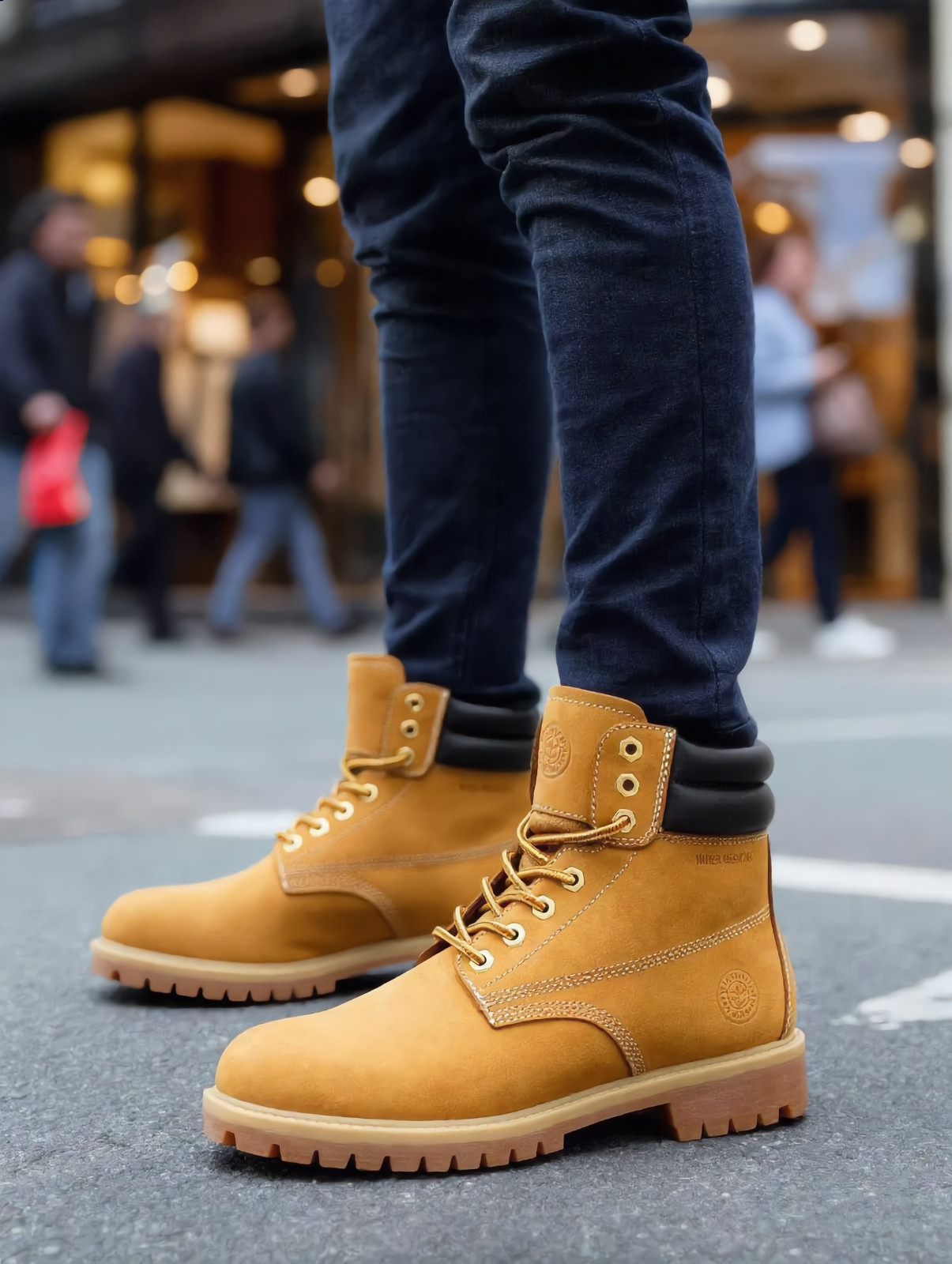 Men’s Work Boots Soft Toe Non Slip Leather Construction Safety Shoes Durable