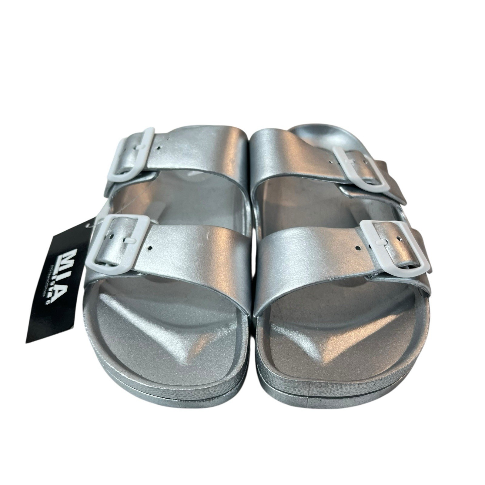 Mia Jasmine Silver Sandals Slides Womens