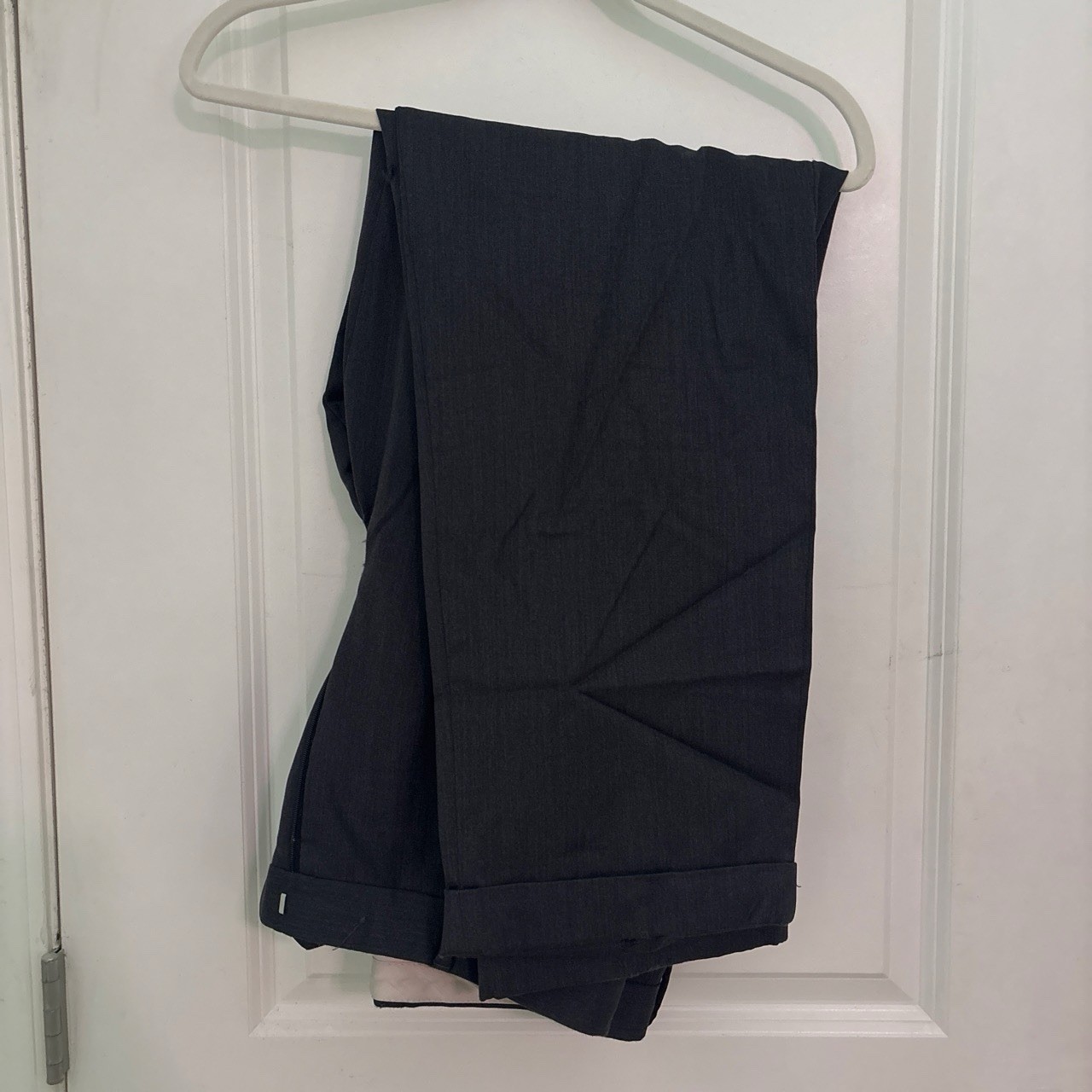 Charcoal Grey Flannel Wool Trousers 34×32