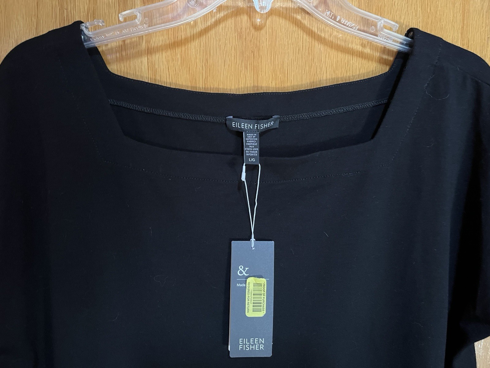 Eileen Fisher Black Knit Top – Large – Viscose Jersey