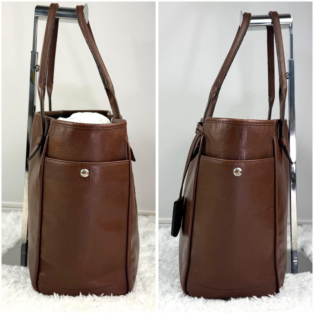 LOEWE Heritage Logodon Shoulder Tote Bag Leather Brown Classic Style
