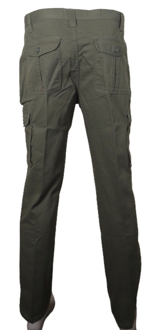 Mens Cargo Combat Slim-fit Pants Work Trousers Size 28 to 52 Black Navy & Olive