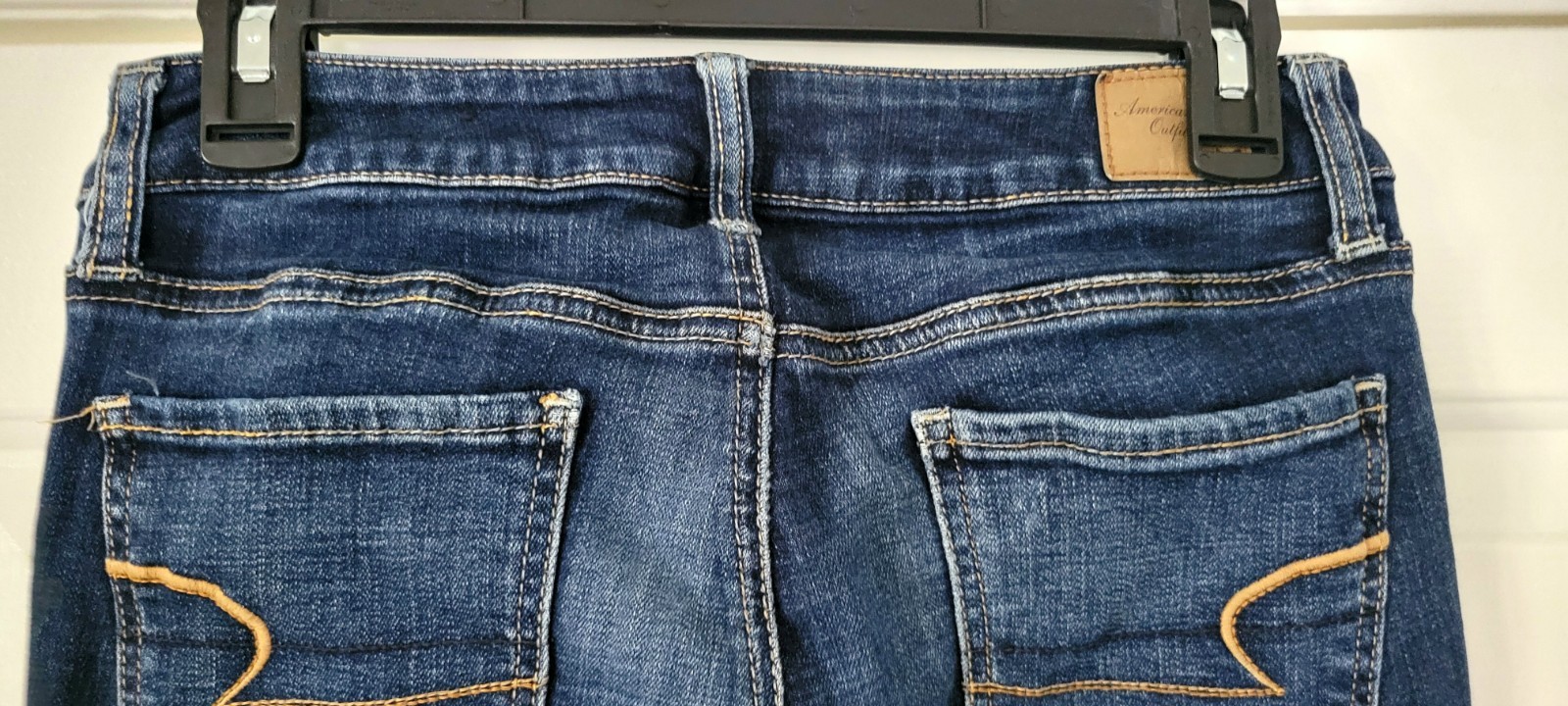 American Eagle Super Stretch Skinny Jeans Womens 4 Blue Denim Dark Wash Jeggings