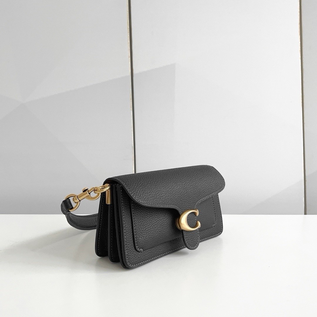 COACH Tabby Shoulder Bag 20 CM546 Pebbled Leather Black Crossbody Handbag New