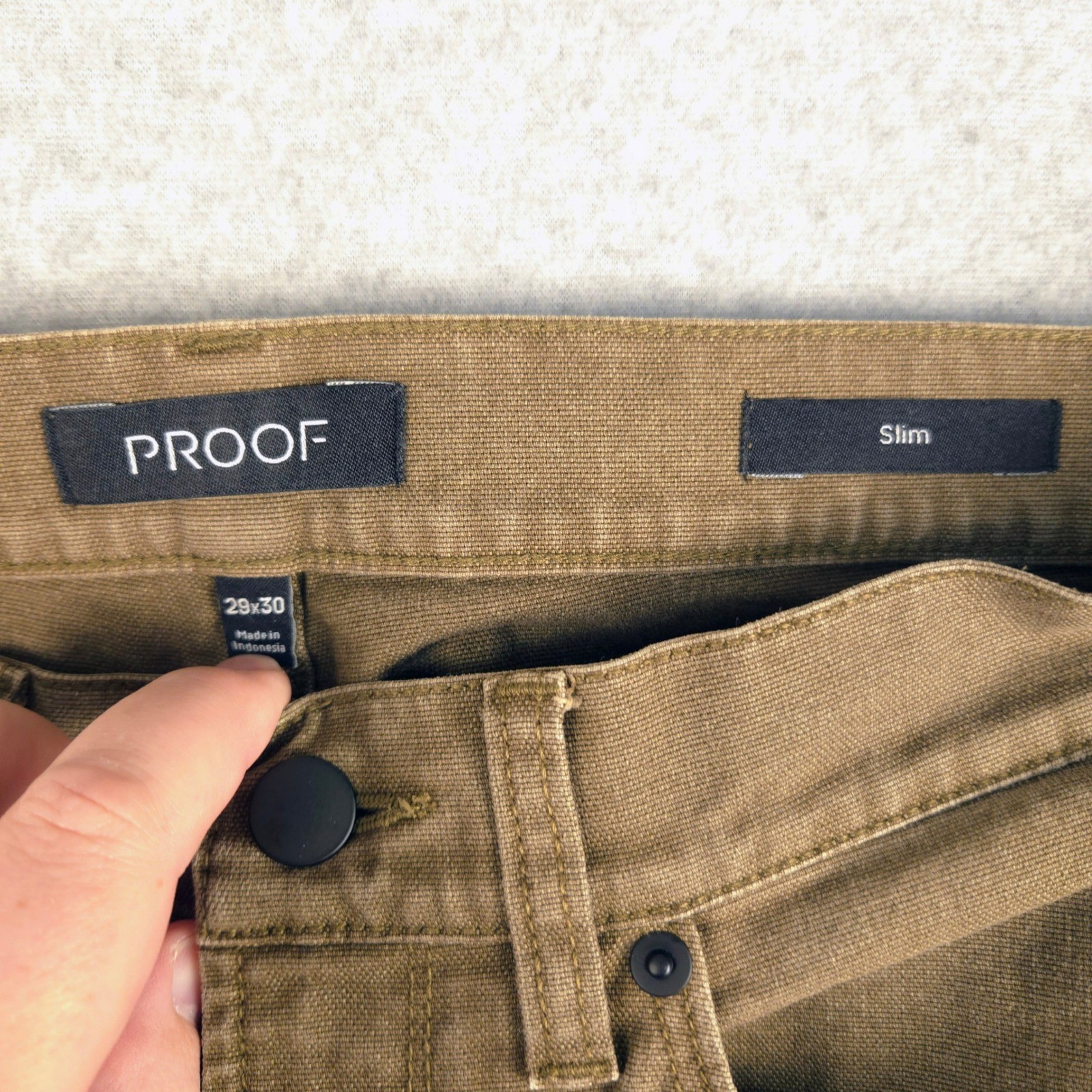 Proof Huckberry Rover Slim Pants Brown Repreve Truetemp 365 29×30 (Fits 31×29)